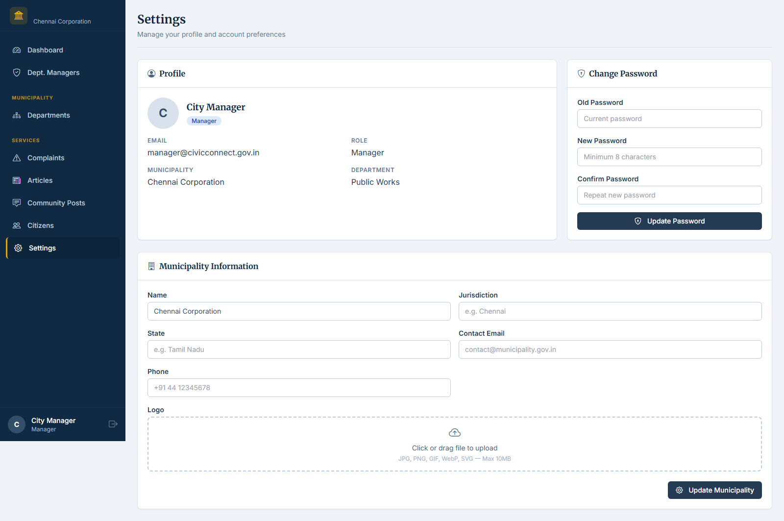 Settings manager