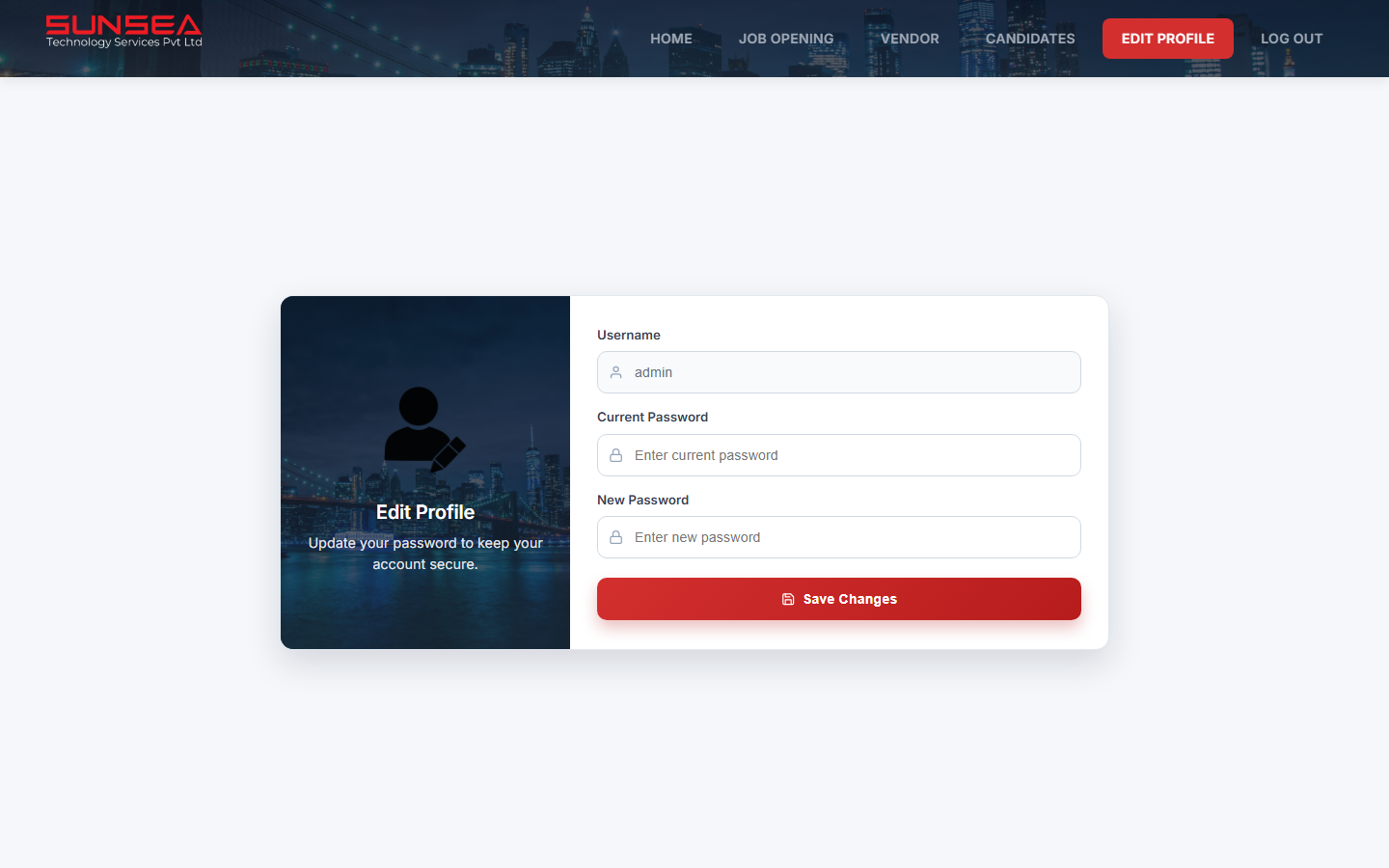 Edit profile screen